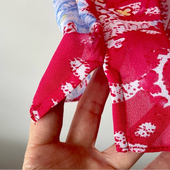 Chaps Multi Color Paisley Print Scoop Neck Blouse Top ~ Size Medium - Picture 10 of 16